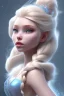 Placeholder: 20 year old girl, cute, beautiful, blonde hair, Elsa hair, blue eyes, big eyes, pale skin, blue dress, ice dress, long eyelashes, pink lipstick, thin lips, small nose, 8k resolution concept art portrait by Greg Rutkowski