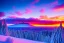 Placeholder: "Honolulu Hawaii" covered in winter snow and ice at sunset, muted alcohol inks, winter wonderland