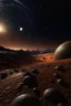 Placeholder: Martian landscape, lots of stars, constellations, beautiful planets. Wide angle lens, starry sky, ultra detail, filigree, elegant, 64k.