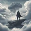 Placeholder: a lone consultant fighting a cloud service platform, detailed, hallucination, 4K, deviantart