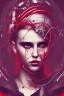 Placeholder: Danish Singer MØ cyberpunk, red tones, high lighting