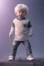 Placeholder: messi toddler, dramatic lighting, hyper-realistic, full body, delorean