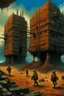 Placeholder: A giant rusted factory,four legged monsters emerging from cracks in the walls,in the style Zvidslav Beksinski