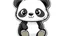 Placeholder: sticker style, cute panda, low detail, fewer colors, chibi, very simple,white border, minimalism