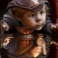 Placeholder: The reflection of a child on the surface of an old copper teapot