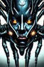 Placeholder: front facing view of a beautiful symmetric black cyberpunk female, white background, ultra realistic, highly detailed, hd, sharp focus, cinematic lighting, realistic, photorealistic, vivid colors, painting, photograph, digital art, non blurry, sharp, artstation, concept art, smooth, illustration
