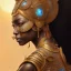 Placeholder: sango fantasy, fantasy magic, intricate, sharp focus, illustration, highly detailed, digital painting, concept art, matte, masterpiece head sexy view black African beauty black afro hair earth lady silver tiger head Egyptian princess pyramid sphinx background