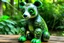 Placeholder: A lime green nature elemental panda designed in Oaxacan Alebrijes painted by Michelangelo di Lodovico Buonarroti Simoni