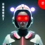 Placeholder: woman, rounded face, Japanese, red, round helmet, retro futuristic, latex coat, soft color, highly detailed, art stations, concept art, smooth, unreal engine 5, god rays, ray tracing, RTX, lumen lighting, ultra detail, volumetric lighting, 3d, finely drawn, high definition, high resolution.