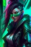 Placeholder: Akali from league of legends in cyberpunk style