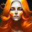 Placeholder: fantasy setting, woman, orange and white hair, wavy hair, freckles, ranger, more orange hair, more white hair, two-toned streaked orange and white hair