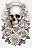 Placeholder: Skull with roses, fantasy style, macabre, realistic,