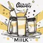 Placeholder: Illustration of Choccy Milk, white background, main colors are black and yellow, single developer, cartoon, minimalistic