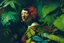 Placeholder: woman in colorful jungle by Caravaggio