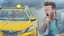 Placeholder: guy in hurricane arguing on phone next to his half lemon half kia sportage