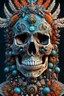 Placeholder: 3D rendering of Expressively detailed and intricate of a hyperrealistic “shaman skull”: front view, colorful, tribalism, shamanism, cosmic fractals, dystopian, octane render, 8k post-production, detailled metalic bones, dendritic, artstation: award-winning: professional portrait: atmospheric: commanding: fantastical: clarity: 16k: ultra quality: striking: brilliance: stunning colors: amazing depth