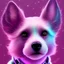 Placeholder: space dog, Fluffy, Purple ombre into pink, cute, fun