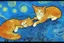 Placeholder: sleeping cat in van gogh style