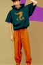 Placeholder: year 1998 denim fashion. Loose, baggy, low waist Combat pants, t-shirt, new kind of hoodie with tippet! Colors: denim blue, blue, purple, cream, khaki, light green, lilac, plum, orange, terracotta, red, light yellow, lion yellow, pink, dark blue, beige. Lynx-pattern, Sturnus vulgaris-print. wide belt. Partly latex or leather. Kylie Minogue, Tyra Banks. leg warmer. Cargo pants and hoodie!