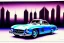 Placeholder: a true-to-life 1956 mercedes benz 300 sl roadster, centered, intricate, extreme detailed, photorealism, center view, city background, pivot on mercedes, pen and color marker painting by cheryl kelley