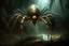 Placeholder: A gargantuan spider with candlewick legs, spinning wax webs, fantasy, digital art