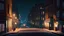 Placeholder: Creates an illustrated baby-style animated image of a city street at night