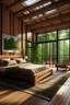 Placeholder: Generate a big master bedroom Made out of wood, vegetation, big windows and space.