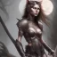 Placeholder: Sexy female warrior cat eyes full body battle background