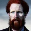 Placeholder: Portrait of courtney gains, ruggedly handsome but joyful, roguish, charismatic, attractive male, masculine, perfect, precisely detailed, lightly freckled face, meticulously detailed multi-hued ginger carrot-colored cherry red fiery hair; Malachai of the corn; fantasy, intricate, elegant, highly detailed, digital painting, artstation, concept art, matte, sharp focus, illustration, art by artgerm and greg rutkowski and alphonse mucha