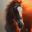 Placeholder: Horse, black, fire, lava, masterpiece, expert, 8K, hyperrealism, sharp focus, cinematic lighting , in style of Asaf Hanuka