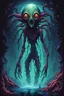 Placeholder: cosmic horror, nightmare, galaxy in eyes with dread, truth, alien underwater, fullbody, 8bits, pixel art,