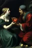 Placeholder: Lady macbeth tempting her husband with an apple