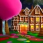 Placeholder: closeup render of rambling, Victorian house made of gingerbread and vibrant candy, cotton candy trees and gumdrop walkway, 8k resolution, centered, high-quality, ultrafine-detail, digital art, detailed matte, volumetric lighting, illustration, 3D octane render, brian froud, howard lyon, greg rutowski, George Grie