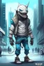 Placeholder: urban humanoid wereshark