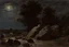 Placeholder: Night, rocks, trees, begginer's landscape, friedrich eckenfelder, and willem maris impressionism paintings