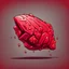 Placeholder: red cartoon asteroid stylized