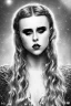 Placeholder: Danish singer MØ face, darkness style witch