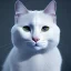 Placeholder: white cat, natural pigment, extremely sharp detail, finely tuned detail, ultra high definition, 8 k, unreal engine 5, ultra sharp focus, winter ambiance