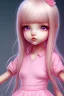 Placeholder: Loli, flat chest, pink dress, close up