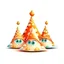 Placeholder: Cartoon illustration for children: strange triangle-shaped seashells. White background