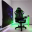 Placeholder: gamin room led lights monitor and chair cyberpunk style