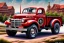 Placeholder: a true-to-life 1946 Dodge Power Wagon, classic wheels, centered, intricate, extreme detailed, photorealism, center view, city background, pivot on dodge, pen and color marker painting by cheryl kelley