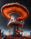 Placeholder: singular weird floating mushroom house in space. platinum, white, and tangerine tetradic colors , Dark cosmic galactic interstellar. Detailed Matte Painting, deep color, fantastical, intricate detail, splash screen, hyperdetailed, insane depth, concept art, 8k resolution, trending on Artstation, Unreal Engine 5, color depth, backlit, splash art, dramatic, High Quality Whimsical Fun Imaginative unusual, good composition