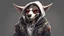 Placeholder: bust canine skull Furry with hoodie and combat outfit