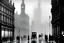 Placeholder: Picture of Edwardian London, England, in 1911, misty. I want a silhouette of the city.