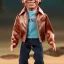 Placeholder: wide view Fonzie Winkler toy Action figure doll 1975 realistic (thumbs-up) (face) Forehead grin, fonzarelli, jukebox background