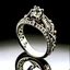 Placeholder: an engagement ring with music notes in an open filigree design