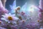 Placeholder: one big crystal subtle flower in a galactic ambiance with a very little beautiful fairy, transparent petals, delicate colors, in the foreground, full of details, smooth, bright sunshine，soft light atmosphere, light effect，vaporwave colorful, concept art, smooth, extremely sharp detail, finely tuned detail, ultra high definition, 8 k, unreal engine 5, ultra sharp focus