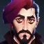 Placeholder: Portrait of a 30 year old warlock like Jake Gyllenhaal, Jack Sparrow, Sherlock Holmes and Mary Poppins