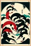 Placeholder:  a group of animals that are on top of each other, a poster by Nōami, ukiyo-e, anime aesthetic, minimalist.